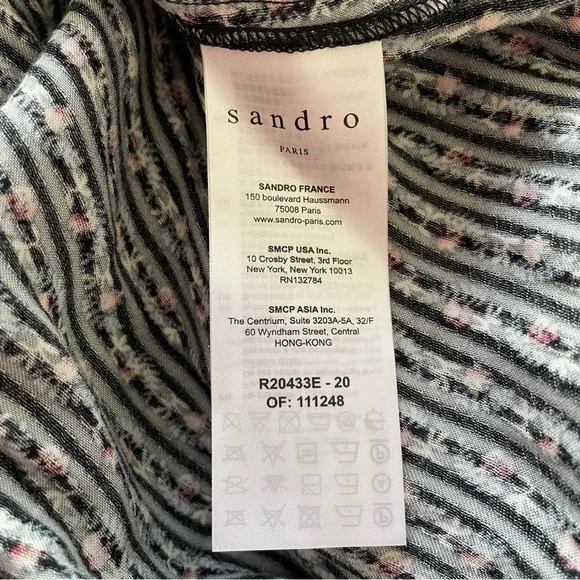 Sandro Marceau Lace-Inset Floral Prairie Cottagecore Midi Dress NWT Size 36/US S - Picture 8 of 10